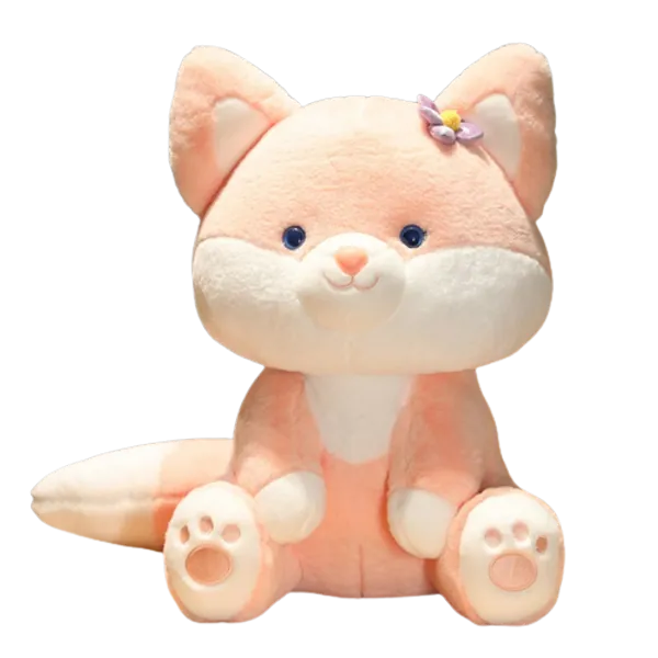 Pastel Flower Fox Plushies (3 Colors, 3 Sizes) - 9″ / 25cm / Pink