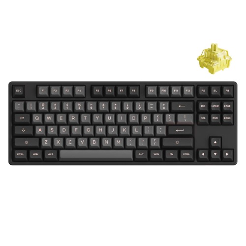 Akko 5087S VIA RGB Hot-Swappable Mechanical Keyboard Black & Pink (V3 Cream Yellow Switch) | Default Title