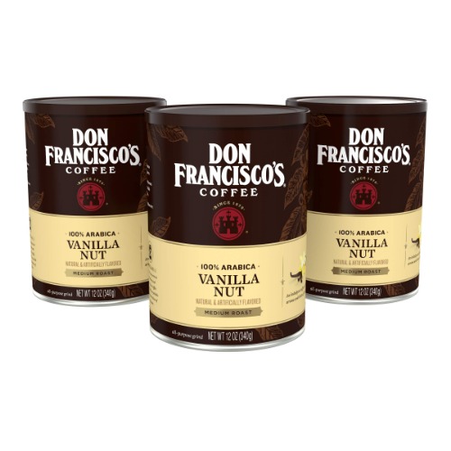 Don Francisco's Vanilla Nut Flavored Ground Coffee (3 x12 oz Cans) - Vanilla Nut