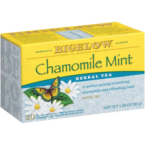 Bigelow Chamomile Mint Herbal Tea, Caffeine Free, 20 Count (Pack of 6), 120 Tea Bags Total - Chamomile Mint 20 Count (Pack of 6)