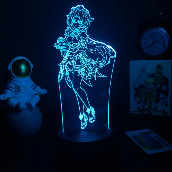 Ganyu Gesnhin Impact Night Light Genshin Ganyu LED Desktop Lamp - B