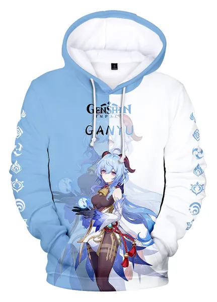 SIAOMA Genshin Impact Hoodie 3D Print Hooded Pullover Unisex Sweatshirt