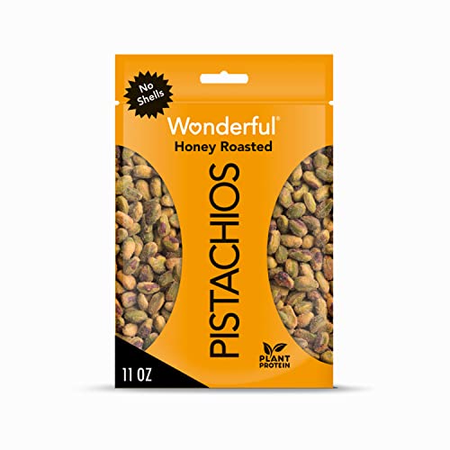 Wonderful Pistachios No Shells, Honey Roasted, 11 Ounce Bag, Protein Snack, Gluten Free, On-the Go Snack - Honey Roasted - 11 Ounce (Pack of 1)