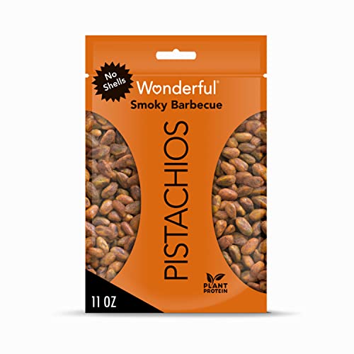 Wonderful Pistachios No Shells, BBQ, 11 Ounce Bag, Protein Snack, On-the-Go Snack, Resealable Bag - BBQ - 11 Ounce (Pack of 1)