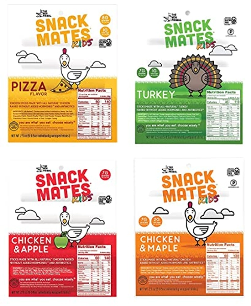 Peaceful Squirrel Variety, The New Primal Snack Mates, 4 Pack, Variety of 4 Flavors, 20 Meat Sticks, Whole30 Approved, Paleo, Gluten Free, Soy Free, Low Carb, High Protein, Pantry Snacks, 0.5 Ounce