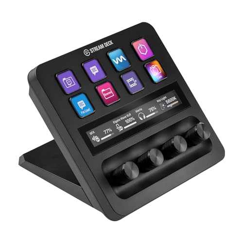 Elgato USB-C Stream Deck +, Audio Mixer, Production Console and Studio Controller for Content Creators, Streaming, Gaming, with Customizable Touch Strip dials and LCD Keys, Works with Mac and PC - Stream Deck + (Black)