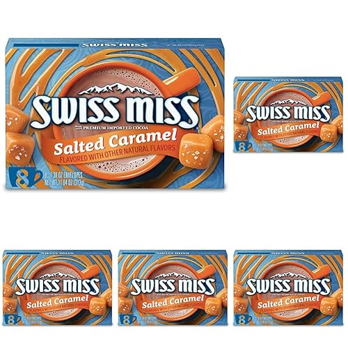 Swiss Miss Salted Caramel Flavored Hot Cocoa Mix, 1.38 oz 8 ct (Pack of 5) - Salted Caramel - 1.38 Ounce (Pack of 40)