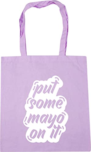 Hippowarehouse Put Some Mayo On It Mayonnaise Tote Shopping Gym Beach Bag 42cm x38cm, 10 litres - Lavender