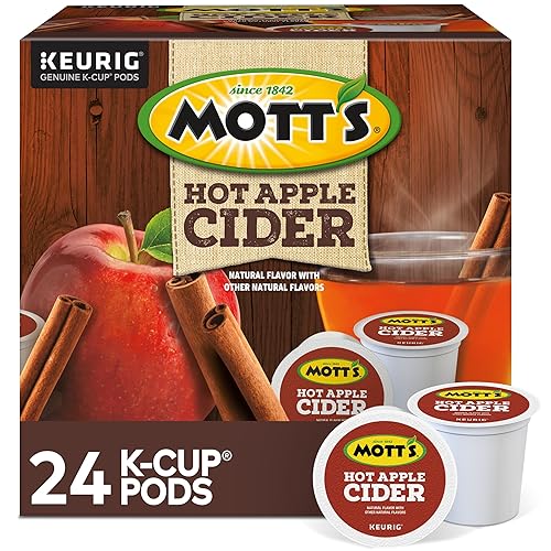 Keurig Mott's Hot Apple Cider, Keurig Single Serve K-Cup Pods, Flavored K Cups, 24 Count - Apple - 1 Count (Pack of 24)