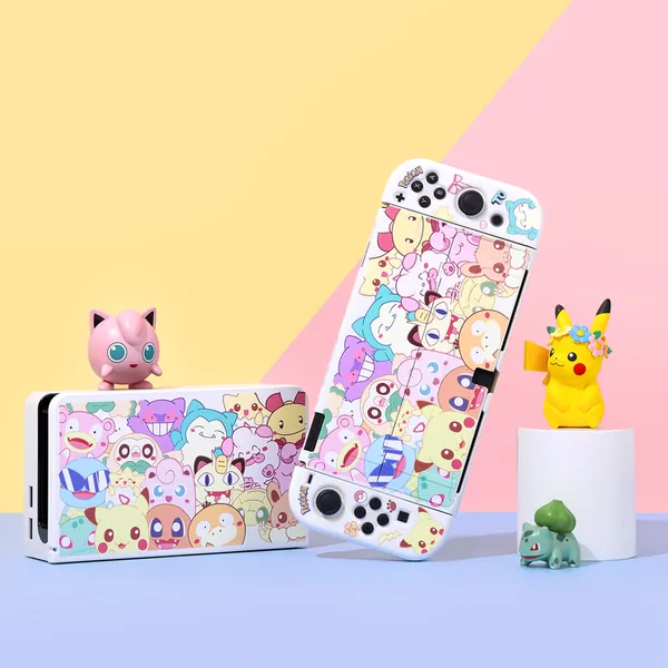 Kawaii Switch Case Colorful Chibi Switch OLED Cover Set - Switch OLED