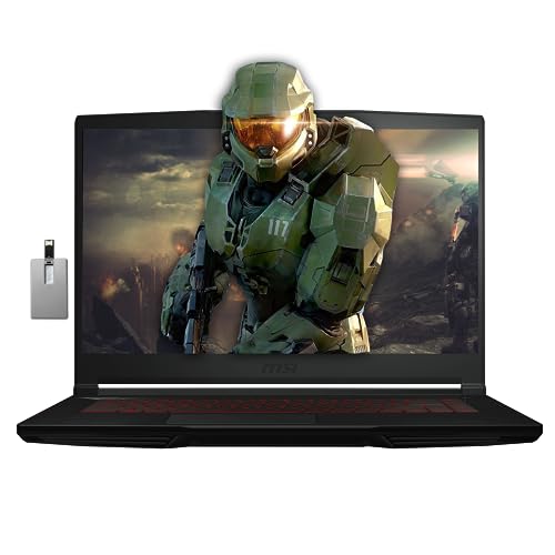 MSI Thin GF63 15.6” FHD 144Hz Gaming Laptop, Intel Core i5-12450H Processor, NVIDIA GeForce RTX 2050, 16GB RAM, 1TB PCIe SSD, Backlit Keyboard, WiFi 6, Black, Win 11 Pro, 32GB Snowbell USB Card - 16GB | 1TB PCIe SSD
