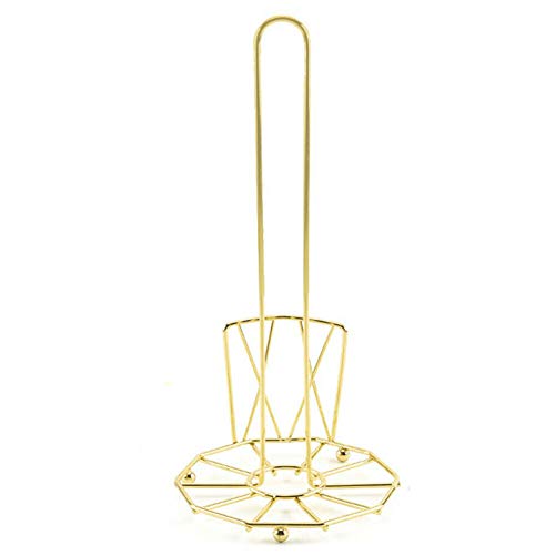 Tutyuity Tragbarer Küchenrollenhalter Halter aus Edelstahl, Restaurant-Papierlagerregal für Küchenhaushalt (Golden)