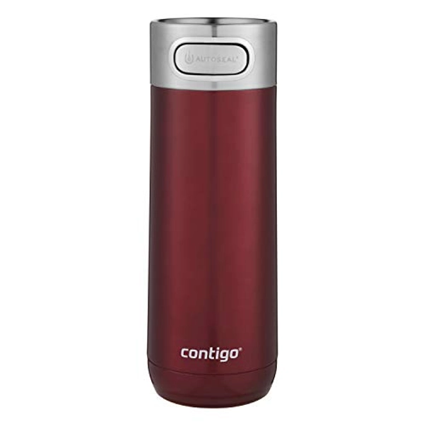 Contigo Luxe Vacuum-Insulated Stainless Steel Thermal Travel Mug, Leak-Proof 16oz Reusable Coffee Cup or Water Bottle, Fits Under Most Brewers and Dishwasher Safe, Spiced Wine