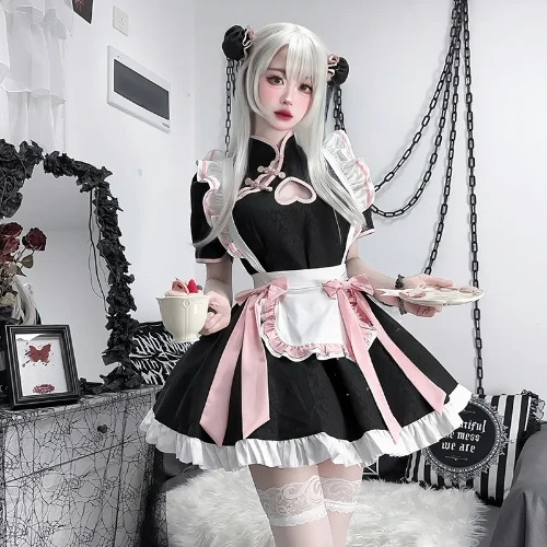 Chinese Style Maid Lolita Cosplay Costume Women Sweetheart Cheongsam Dress Halloween Party Waitress Role Play Animation Show New - AliExpress 