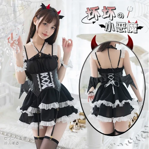 Cute Lolita Sexy Lingerie Naughty Devil Costume Women Anime Halloween Cosplay Costumes Dress Kawaii Girls Corset Carnival Party - Sexy Costumes - AliExpress