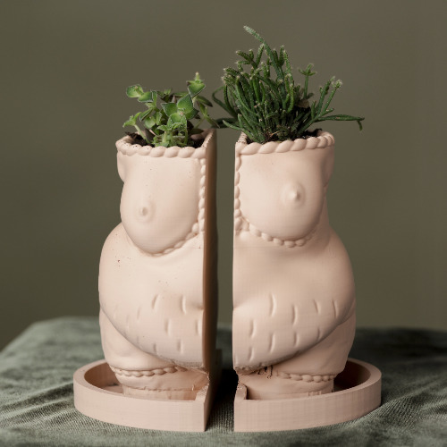 "Robin" Bookend Planter Set | Beige