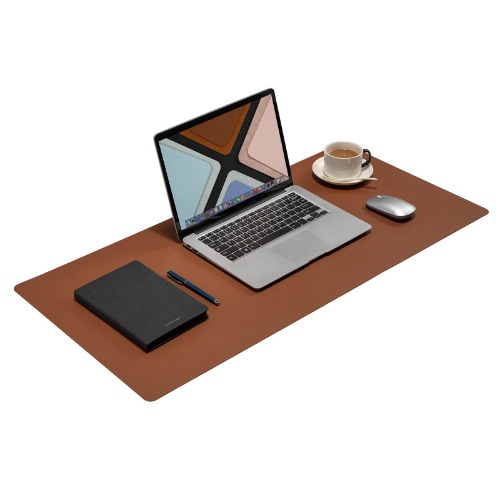 Desk Pad Blotter,Wolaile 36x17 in Large PU Leather Mouse Pad,Waterproof Non-Slip Writing Desktop Protector Mat,Office Desk Accessory,Brown - Brown