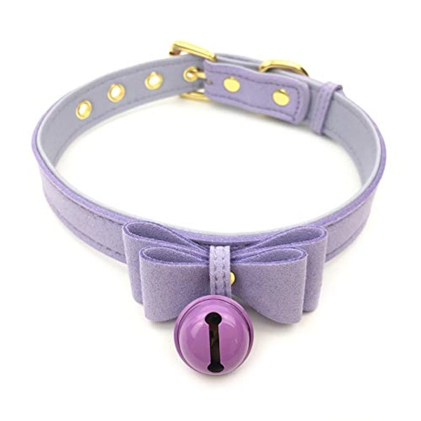 Succuba Bell Choker Collar Necklace Lolita Bow Collar Choker Kitty Velvet Necklace for Women and Men - E4