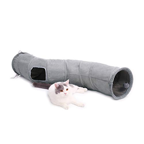 PAWZ Road Cat Tunnel Collapsible S Shape Cat Play Tube 10.5 Inches in Diameter - S Shape