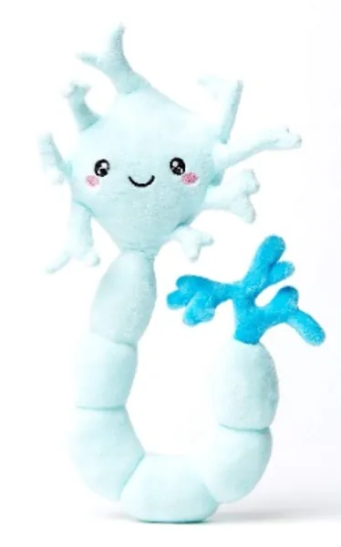 nerdbugs Neuron (Brain Cell) Plush - Neuron My Mind! -Brain Cell Plush Organ/ Get well gift/ Health education toy/ Neuroscience or Neurology plush toy organ gift/ Surgeon gift