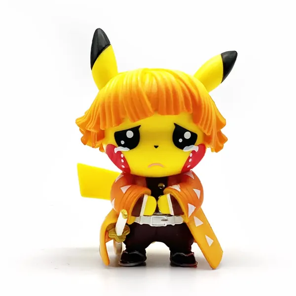 for Demon Slayer Kimetsu no Yaiba Figure Cute Cartoon Anime Figure Model Toy PVC Car Table Desk Decoration Collectible (Agatsuma Zenitsu-P2) - Agatsuma Zenitsu-p2