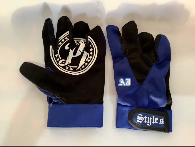 AJ STYLES Wrestler Gloves. Authentic Replica Set Wrestling Superstar Merchandise
