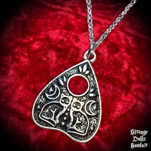 Ouija Planchette Cat Moon Necklace, Celestial Witchy Gothic, Strange Dollz Boudoir | Default Title