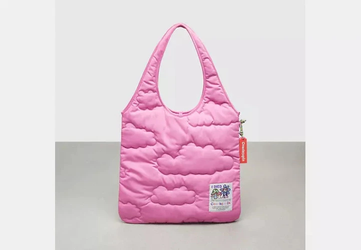 Coachtopia Loop Flat Tote In Recycled Polyester With Cloud Quilting
