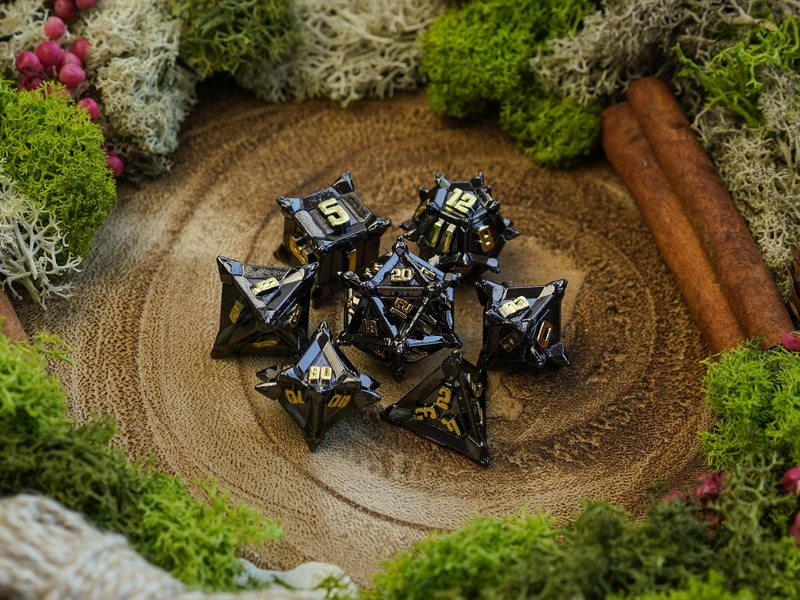 Caltrops | Metal Dice Set | D&D Dice Gift Set | 7 Piece Polyhedral Dice Set | Pathfinder, Dungeons and Dragons, Tabletop Games