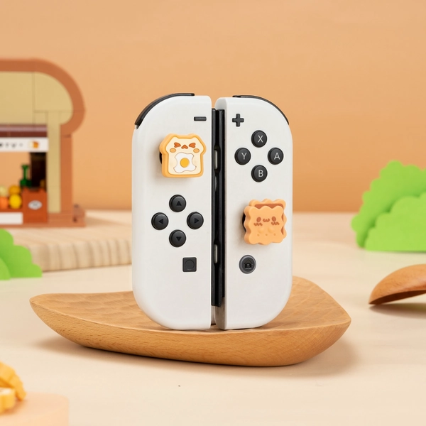 Cookie x Toast Switch Joystick Caps Cute Food Thumb Grips