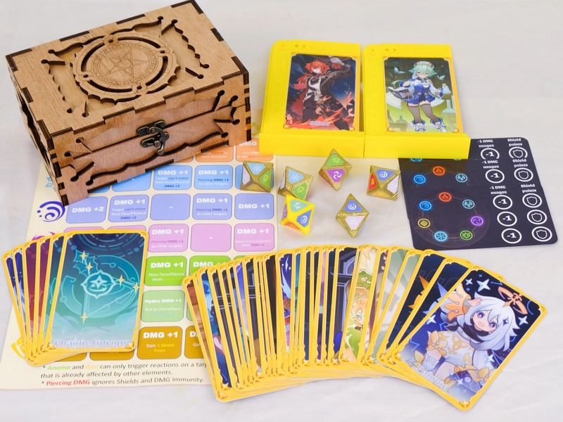 Genius Invokation TCG: Starter Card Deck. Genshin Impact. Join The Battle With 42 Playing Cards Game. Gift For Fan of Genshin Impact.