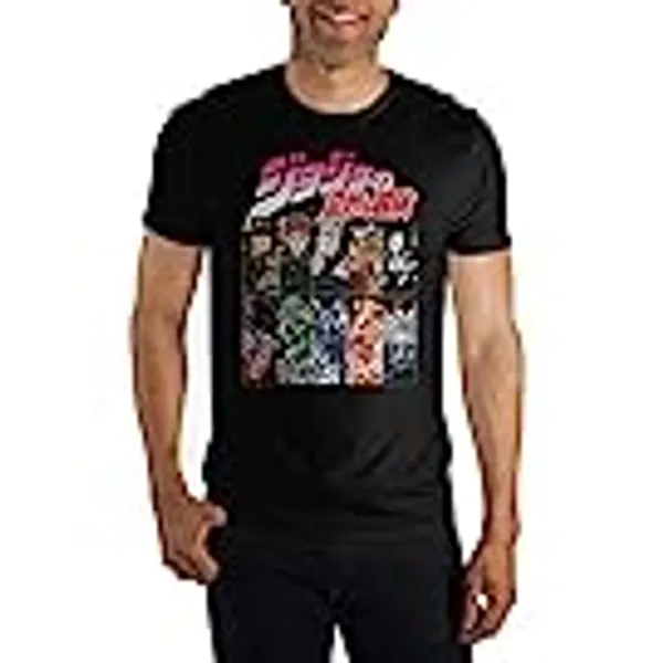 Bioworld JoJo's Bizarre Adventure Stardust Crusaders Joestar Group Black Short-Sleeve T-Shirt