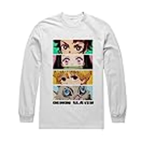 Demon Slayer Long Sleeve Tees, Characters (White, X-Large)