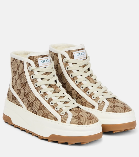 GG Canvas High Top Sneakers in Beige - Gucci | Mytheresa