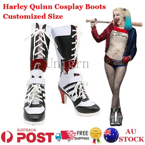 Batman DC Comics Suicide Squad Harley Quinn Cosplay Boots Shoes High Heel Shoes