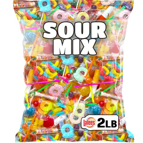 Bulk Sour Candy - Sour Candy Variety Pack - 2 Pounds - Extreme Sour Bulk Candies Mix - Individually Wrapped Candy Pinata - Assorted Candy for Goodie Bags - Sour Candy Party Favors for Kids - 2 Pound (Pack of 1)