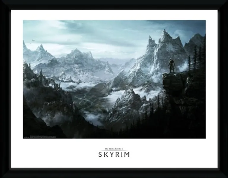 GB eye LTD, Skyrim, Vista, Framed Print, 40 x 30cm, Wood, Multi-Colour,