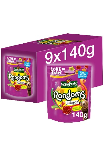 Rowntree's Randoms Juicers Sweets Sharing Pouch 140g ( Pack of 9)