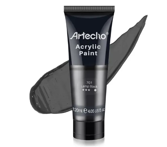 Artecho Acrylic Paint, black, 120 ml
