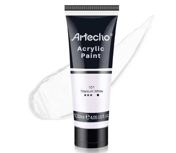 Artecho Acrylic Paint, Titanium White, 120 ml