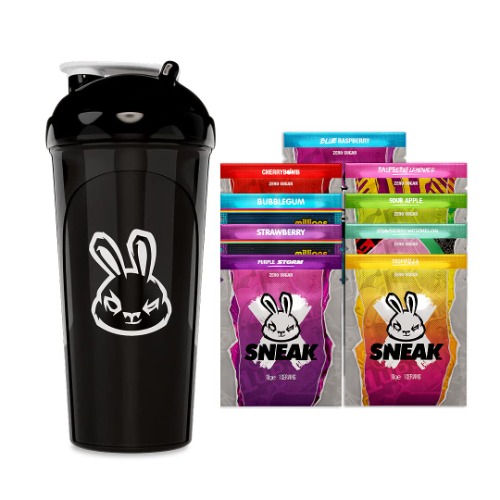 SNEAK | Starter Pack | In-Game Focus Boost Energy Drink, Zero Sugar, Low-Calorie, Vegan | 9 Servings and Monochrome Shaker