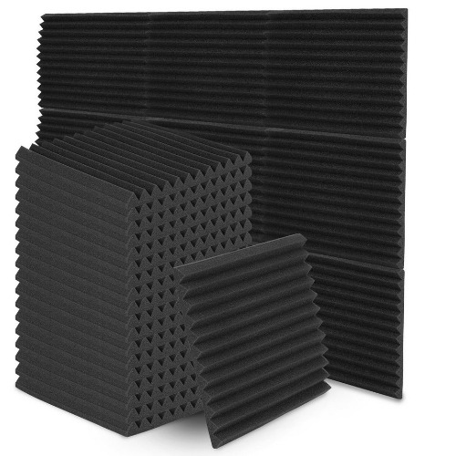 Clanmacy Akustikplatte 24 Stück Akustikplatte Dreiecksnut Akustikschaumstoff 30x30x2.5cm