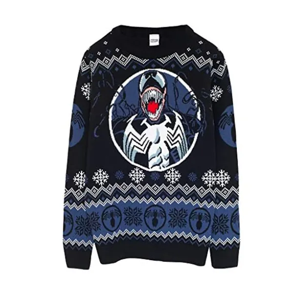 
                            Marvel Comics Venom Men's Knitted Jumper | Official Merchandise | Sweater Fair Isle Gift Ideas
                        