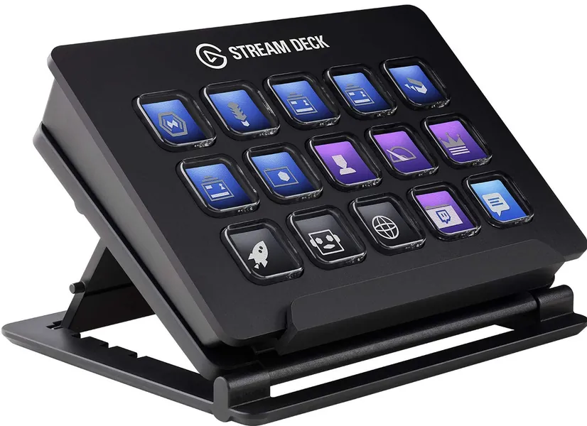 Elgato 10GAA9901 Stream Deck - Live Content Creation Controller with 15 Customizable LCD Keys, Adjustable Stand for Windows 10 and MacOS 10.13 or Later , Black