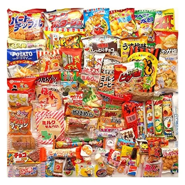 
                            Japanese Dagashi Assortment Snacks Sweets Candies (A Box Full of Dagashi) 85 packs of dagashi
                        