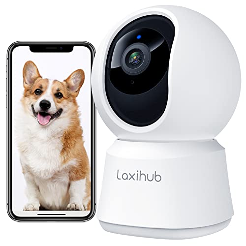 LAXIHUB 2K/3MP Camara Vigilancia WiFi Interior, PTZ 355° Cámara en Casa para Mascotas, 2.4GHz Camaras Vigilancia Domicilio WiFi con Visión Nocturna, Audio Bidireccional, Compatible con Alexa & App - 1pc P2