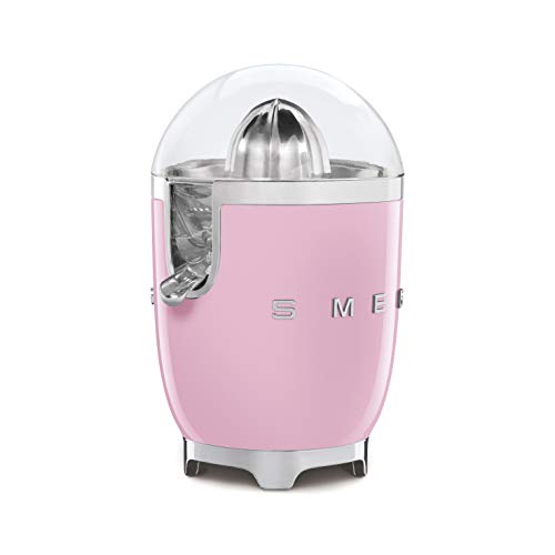 SMEG 50's Retro Style Citrus Juicer with Drip Free Spout, Automatic Activation, and Efficient Straining, Pink CFJ11PKUS - One Size - Pink