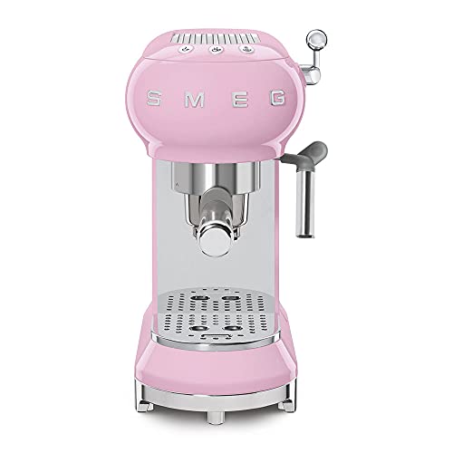 Smeg ECF01RDUS 50s Retro Style Espresso Machine - Pink, Large