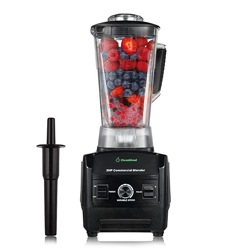 Cleanblend Commercial Blender - 64oz Countertop Blender 1800 Watts - High Performance, High Powered Professional Blender and Food Processor For Smoothies - Black