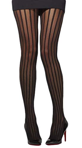 Black Vertical Striped Tights
